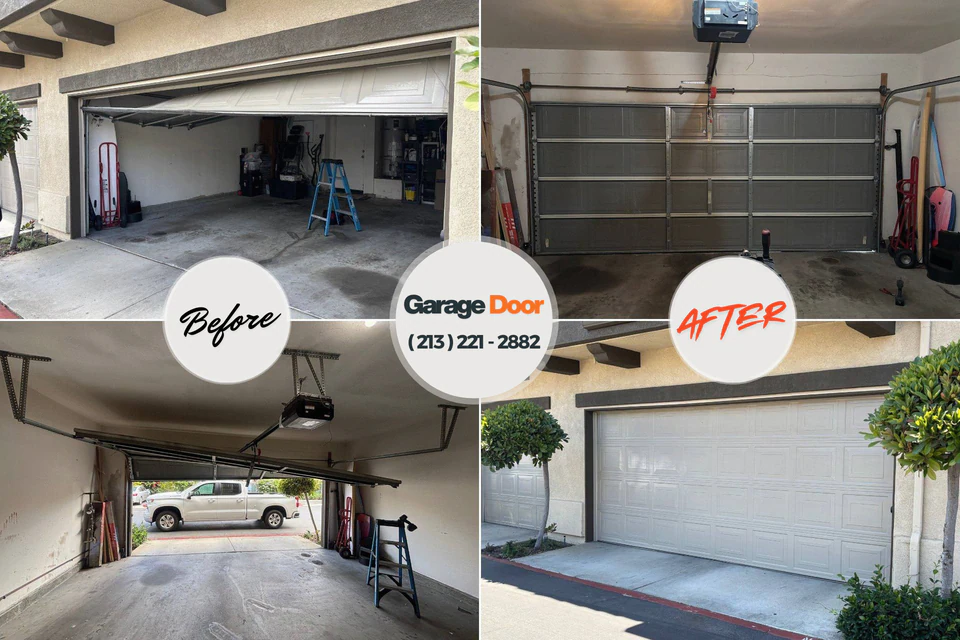 Before and after: garage door repair Andrews, SC